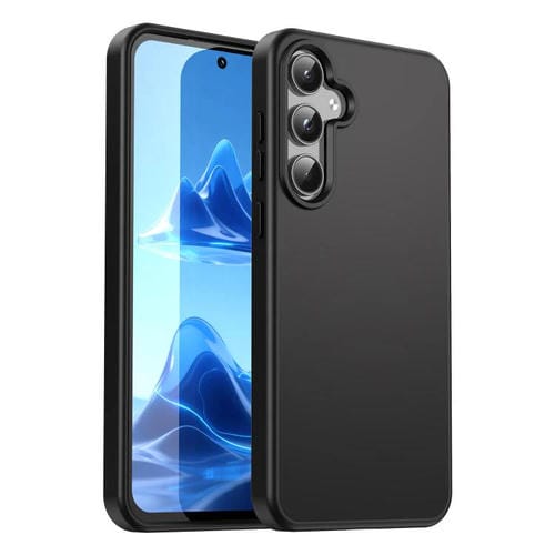 Funda híbrida de TPU translúcida y esmerilada para Samsung Galaxy A55 5G (negro)