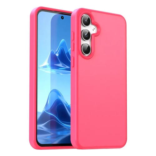Funda híbrida de TPU translúcida y esmerilada para Samsung Galaxy A55 5G (rosa)