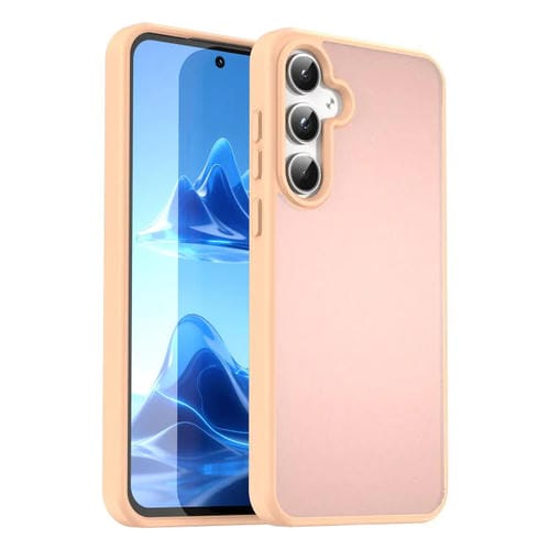 Funda híbrida de TPU translúcida y esmerilada para Samsung Galaxy A55 5G, serie Fanying (polvo rojo)