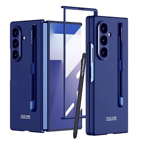 Funda ultrafina GKK para Samsung Galaxy Z Fold7 5G con ranura para bolígrafo (no incluye bolígrafo) (azul oscuro)