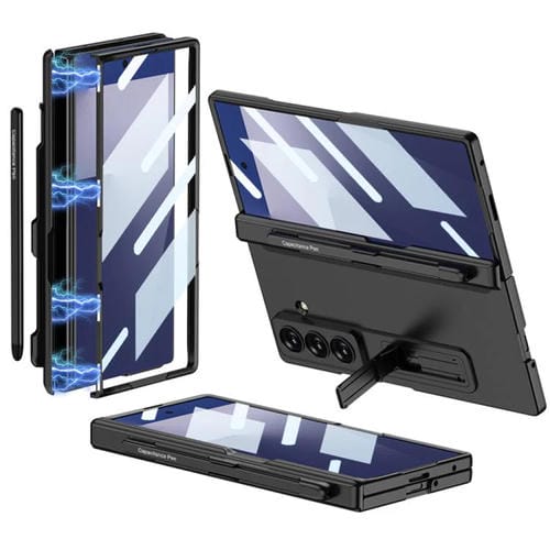 Funda plegable magnética GKK para Samsung Galaxy Z Fold7 5G con ranura para bolígrafo (negro)