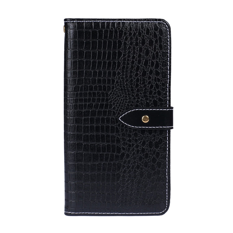 Para Google Pixel 4A 5G idewei Funda de cuero con tapa horizontal con textura de cocodrilo con soporte, ranuras para tarjetas y billetera (negro)