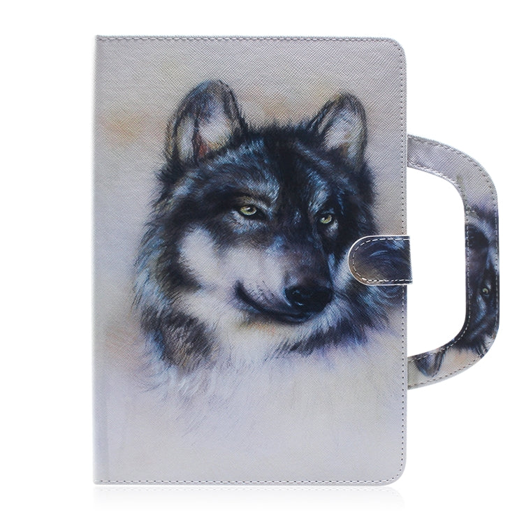Funda de Cuero para iPad Mini (2019) Mini 1/2/3/4 con Tapa Horizontal Diseño Lobo Soporte Ranura Tarjeta Billetera