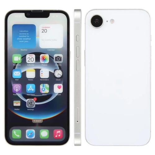 Modelo de Pantalla Falsa para iPhone 16E con Pantalla a Color (Blanco)