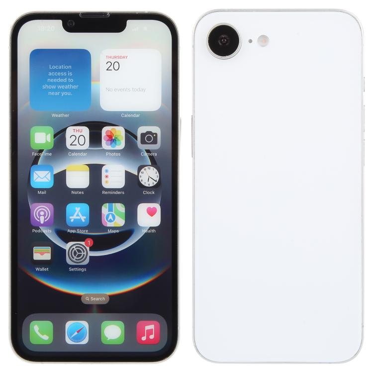 Modelo de Pantalla Falsa para iPhone 16E con Pantalla a Color (Blanco)