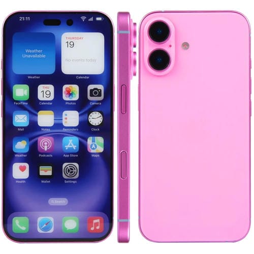 Modelo de Pantalla Falsa para iPhone 16 (Rosa) sin Función