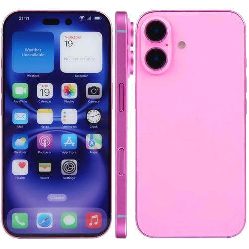 Modelo de Pantalla Falsa que no Funciona con Pantalla a Color para iPhone 16 Plus (Rosa)