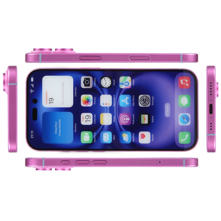 Modelo de Pantalla Falsa que no Funciona con Pantalla a Color para iPhone 16 Plus (Rosa)