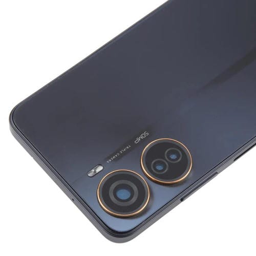 Coperchio posteriore della batteria in plastica con cornice centrale e coperchio della lente della fotocamera per ZTE Axon 40 Lite (Nero)