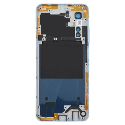 Couvercle arrière de batterie en plastique avec cadre central et couvercle de lentille d'appareil photo pour ZTE Axon 40 Lite (Bleu)