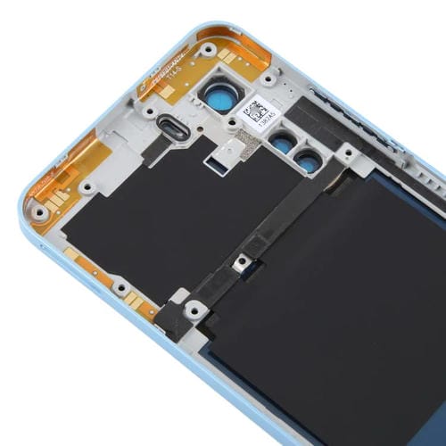 Couvercle arrière de batterie en plastique avec cadre central et couvercle de lentille d'appareil photo pour ZTE Axon 40 Lite (Bleu)