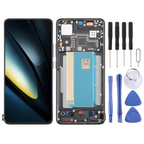 Ecrã Completo AMOLED Original para Xiaomi Poco F6 Pro com Moldura (Preto)