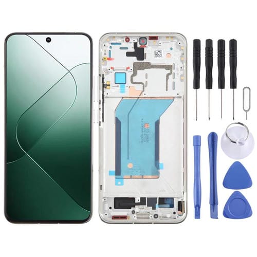 Ecrã Completo Original AMOLED com Moldura para Xiaomi 14 (Prateado)