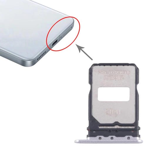 Plateau Carte SIM Xiaomi Redmi K80 Pro (10 unités) (Argentée)