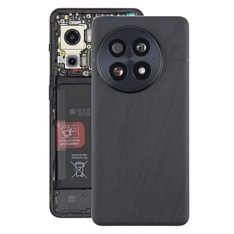 Coque arrière batterie verre OnePlus 13 CPH2655 CPH2653 Objectif caméra (Noir mat)