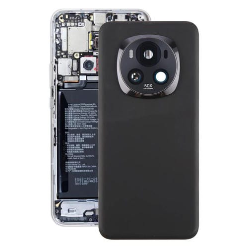 Carcasa trasera con tapa para lente de cámara para Honor Magic6 (negra)