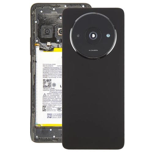 Carcasa trasera OEM con tapa para lente de cámara para Xiaomi Redmi A3 4G (negra)