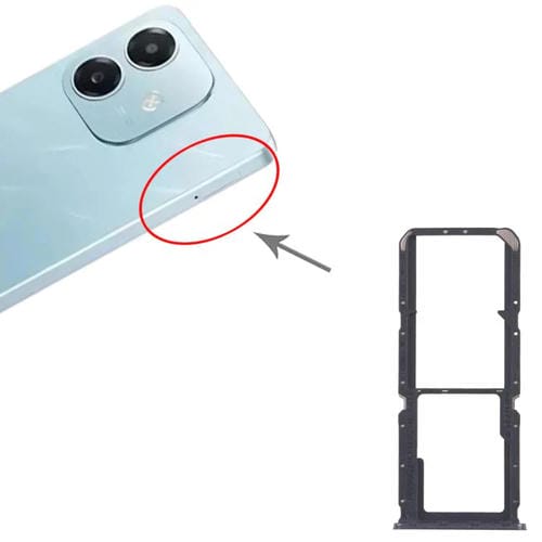 Bandeja para tarjeta SIM original OPPO A3x 4G CPH2641 (10 unidades) + bandeja para tarjeta SIM + bandeja para tarjeta Micro SD (negra)