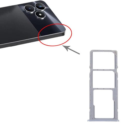 Bandejas para tarjeta SIM original Realme C53 India RMX3762 (10 unidades) + bandeja para tarjeta SIM + bandeja para tarjeta Micro SD (rosa)