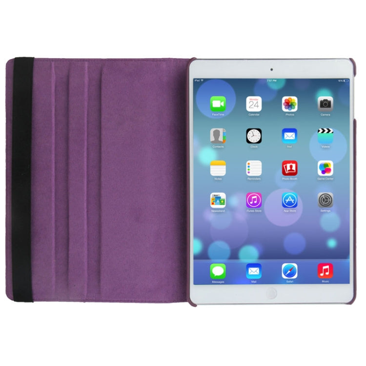Funda para Tableta Litchi Texture 360 Grados Rotación con Soporte para iPad Air Air 2 iPad 9.7 (2017) iPad 9.7 (2018) (Púrpura)