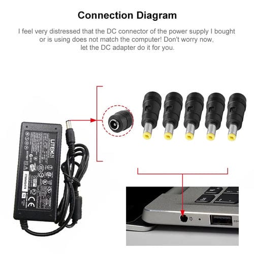 Adaptador DC HP NE578PA NE572PA 4.0x1.7 mm macho a 5.5x2.1 mm hembra para portátil