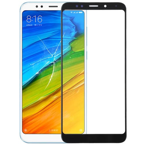 Glaslinse Außenfrontbildschirm Xiaomi Redmi Note 5 und Note 5 Pro (Schwarz)