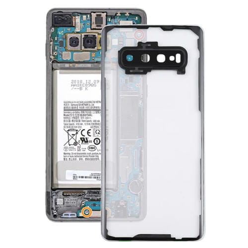 Couvercle arrière de batterie Samsung Galaxy S10+ SM-G9750 G975F avec lentille de caméra (Transparent)