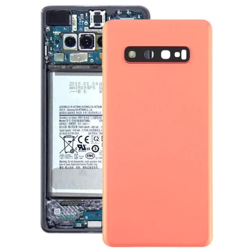Couvercle arrière de batterie Samsung Galaxy S10+ avec objectif de caméra (rose)