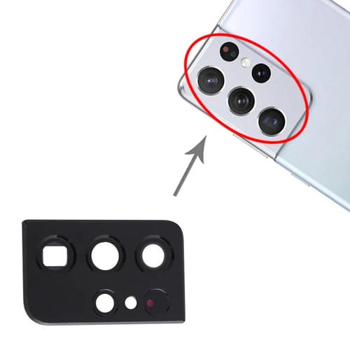 Housse d'objectif d'appareil photo Samsung Galaxy S21 Ultra 5G (Noir)