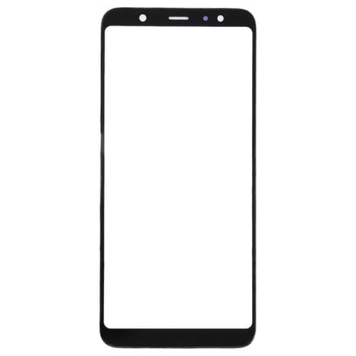 Glaslinse Frontbildschirm Samsung Galaxy A6+ A605 (10 Stück) (Schwarz)