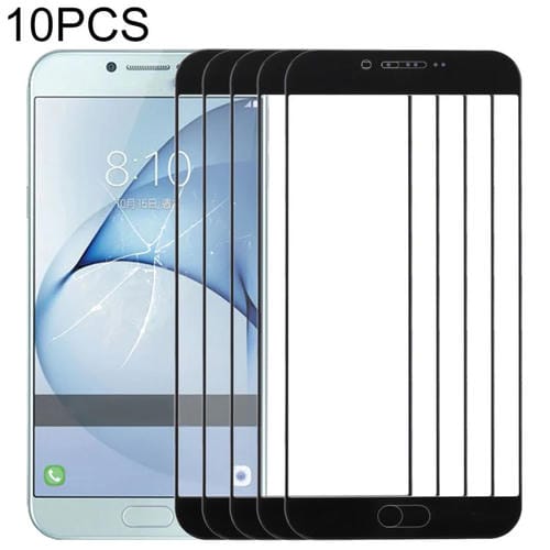 Glass Lens Front Screen Samsung Galaxy A8/A810, (10 Pieces) (Black)