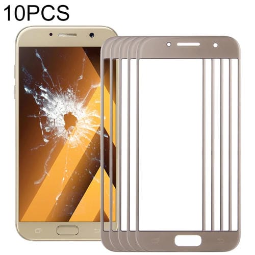Lente de Vidrio Exterior Pantalla Frontal Samsung Galaxy A3 / A320 (10 Piezas) (Oro)