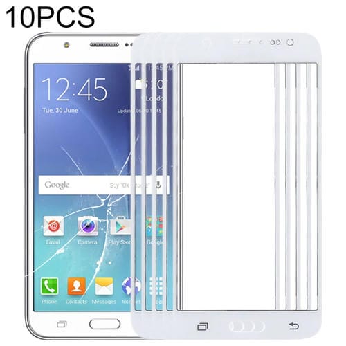 Verre de protection d'écran extérieur Samsung Galaxy J7/J700 (Blanc) (10 pièces)