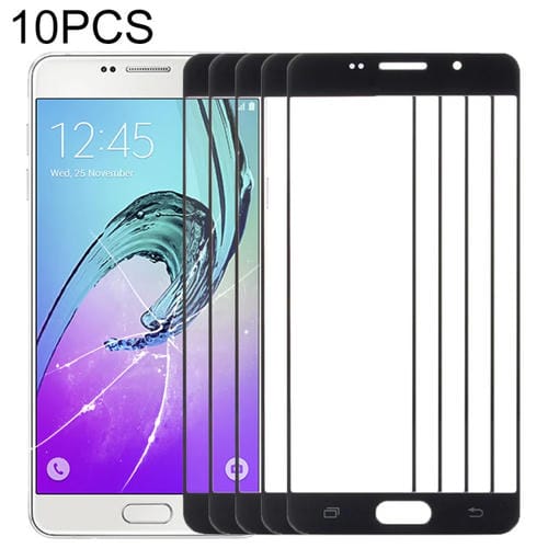 Glass Lens Outer Screen Samsung Galaxy A7 A710 (Black) (10 Pieces)