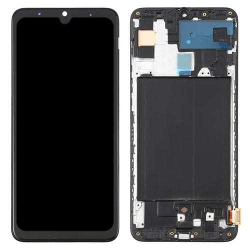 LCD OLED-Bildschirm Samsung Galaxy A70 SM-A705 mit Rahmen (Schwarz) (6,39 Zoll)