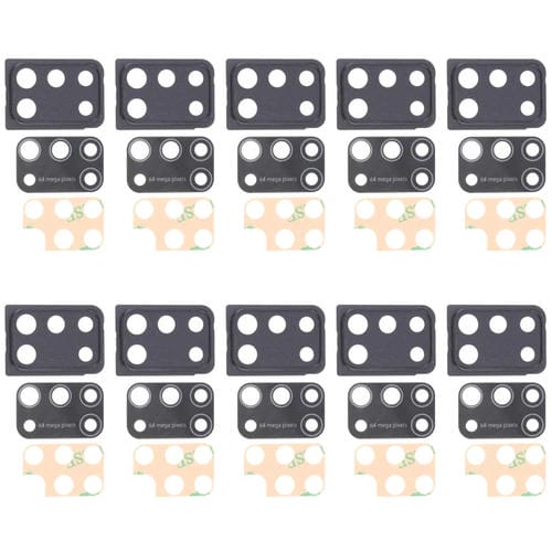 Capot d'objectif d'appareil photo Samsung Galaxy M31 / M31 Prime SM-M315 (10 pièces) (Noir)