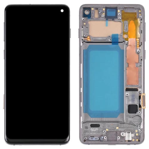 TFT LCD-Bildschirm Samsung Galaxy S10 SM-G973 mit Rahmen (Schwarz)