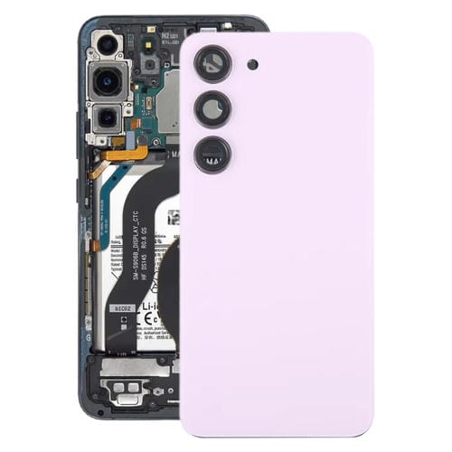 Couvercle arrière en verre de batterie Samsung Galaxy S23 SM-S911B avec objectif de caméra (rose)