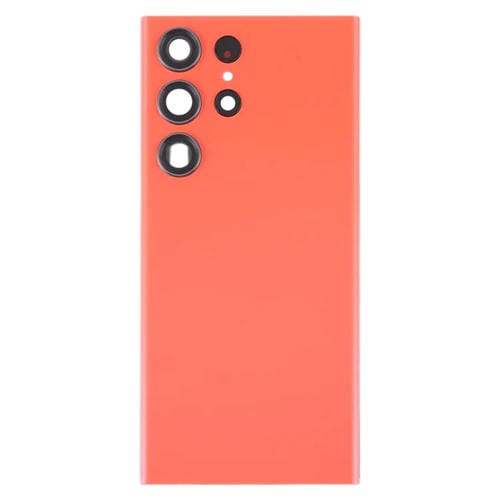 Rückseite des Akkudeckels aus Glas Samsung Galaxy S23 Ultra SM-S918 mit Kameraobjektiv (Rot)