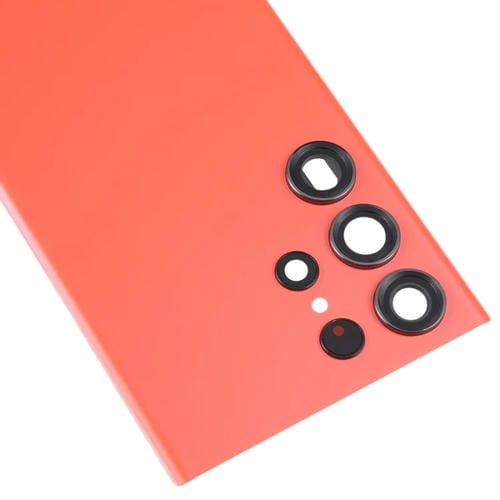 Tappo posteriore della batteria in vetro Samsung Galaxy S23 Ultra SM-S918 con obiettivo della fotocamera (Rosso)