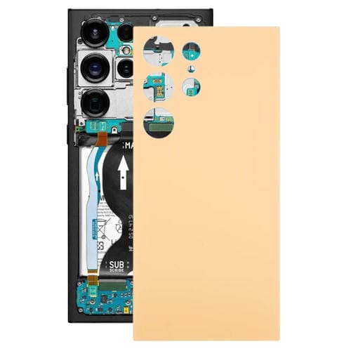 Dos de couverture Samsung Galaxy S24 Ultra SM-S928B Batterie (Jaune)