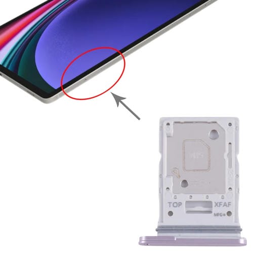 Plateau Carte SIM et Micro SD Samsung Galaxy Tab S9 Ultra 5G SM-X916 (Violet)