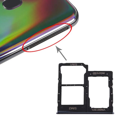 Vassoio scheda SIM e Micro SD Samsung Galaxy A40 (Nero)