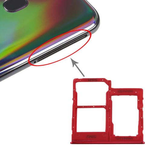 Vassoio della scheda SIM doppia e Micro SD Samsung Galaxy A40 (Rosso)