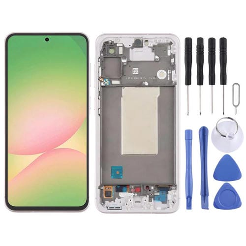 Schermo LCD Samsung Galaxy A56 SM-A566B e Cornice (Rosa)