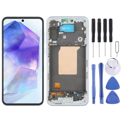 Schermo LCD Samsung Galaxy A55 SM-A556B e Cornice (Blu Cielo)