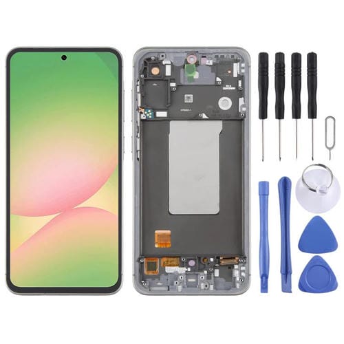 Schermo LCD OLED da 6,67 pollici e cornice (grigia) Samsung Galaxy A56 SM-A566B