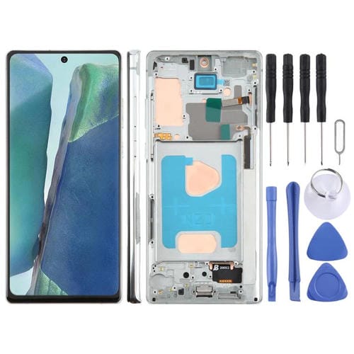 Pantalla LCD TFT de 6,6 pulgadas para Samsung Galaxy Note20 SM-N980F, digitalizador completo con marco, sin identificación de huellas dactilares (verde)