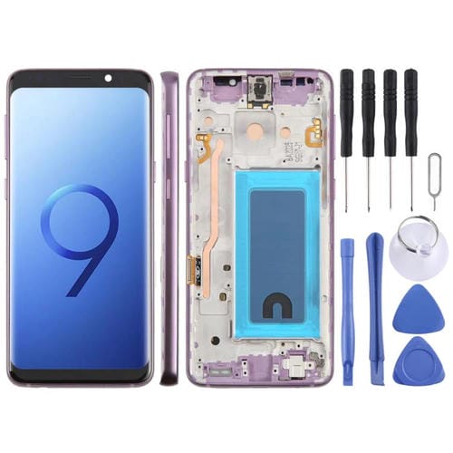 Pantalla LCD TFT de 5,7 pulgadas con digitalizador y marco para Samsung Galaxy S9 SM-G960F (morado)