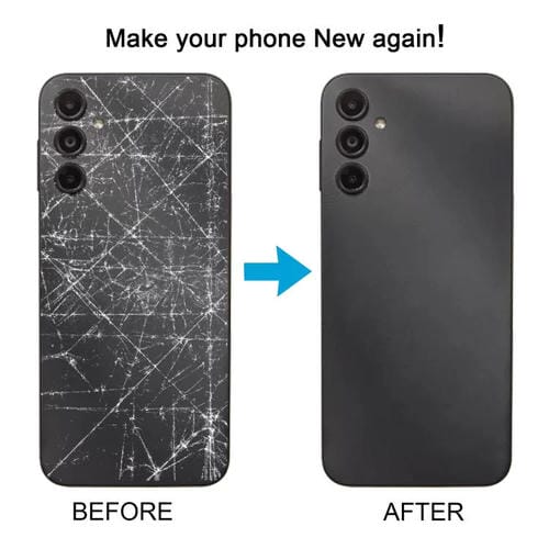 Carcasa trasera con tapa para lente de cámara para Samsung Galaxy A14 5G SM-A146B (plateada)